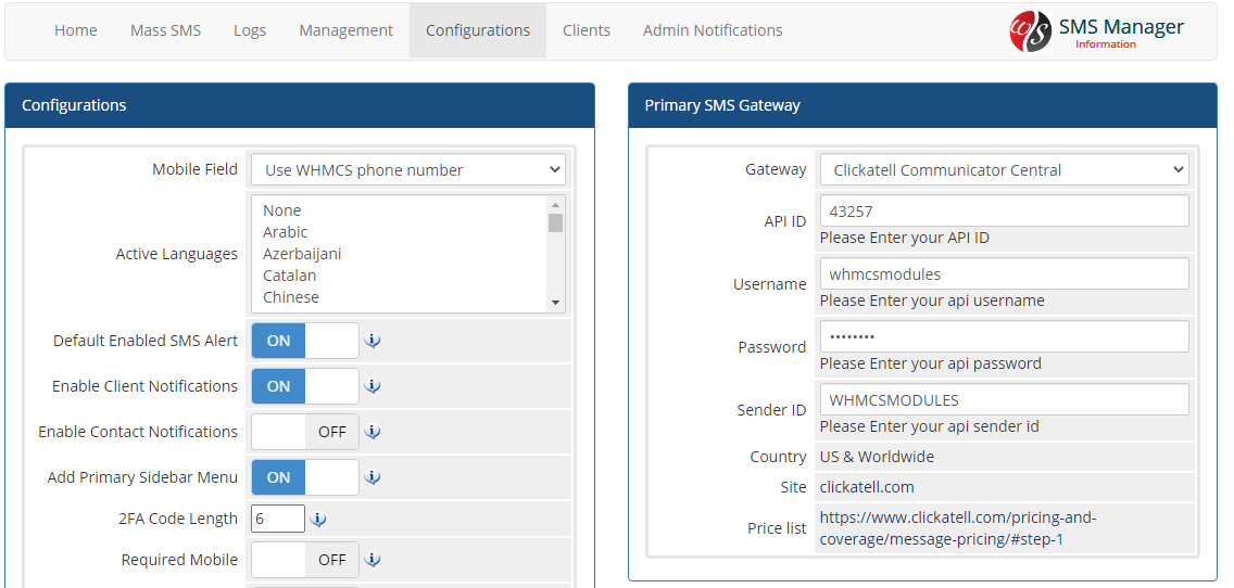 SMS Manager